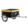 Bicycle Cargo Trailer, Yellow, Two-Wheel Bike Luggage Wagon with Removable Cover