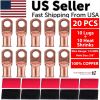 20PCS 1/0 AWG Gauge Copper Lugs W/ BLACK & RED Heat Shrink Ring Terminals Wire