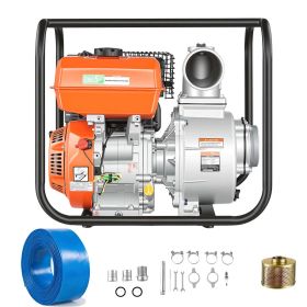 Gas Powered Water Pump, 2 in, 158 GPM 7HP Semi Trash Water Transfer Pump Portable, Gasoline Engine with 25 ft Discharge Hose, Heavy Duty Frame