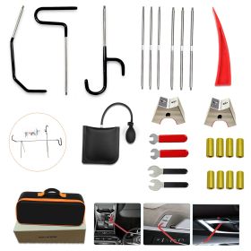 26-Piece Professional Emergency Car Tool Kit, Black S-Handle Red Wedge Set, Wedge Air Wrench Combination Tool, 59-Inch Wheel Hub Puller