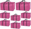 Heavy Duty Moving Bags or Storage Bags – Pink Storage Bins with Lids, Large Moving Boxes with Backpack Straps Zippers