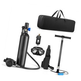 Mini Scuba Tank, 1L Portable Diving Tank for Underwater Breathing, Reusable Lung Diving Cylinder up to 20 Minutes Dive Time