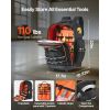 Rolling Tool Backpack, 110 lbs Load Capacity, 72 Pockets Heavy Duty Roller Tool Bag on Wheels, Adjustable Telescoping Handle & Stable Base