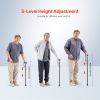 Walking Cane for Man Woman, Folding Walking Stick with 5-Level Adjustable Height & Anti-Slip Rubber Tip