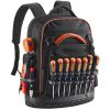 Tool Backpack, 64 Pockets, Heavy-duty Tools Storage Organizer Work Bags with Laptop Compartment & Molded Base