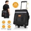 Portable Rolling Cooler Bag with Wheels and Side Handles Shoulder Strap 30L 50 Can Collapsible Insulated Leakproof Cooler for Camping Patio Travel Out